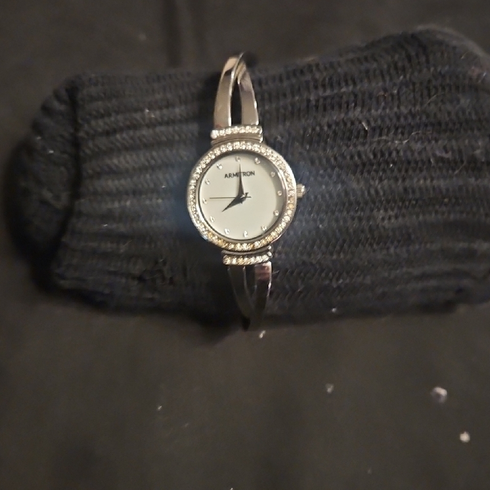 Armani Exchange Silver Bracelet Watch with Crystal Details
